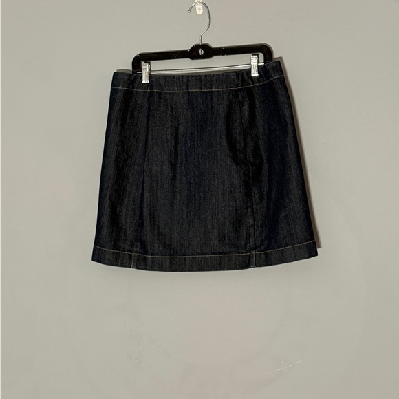 Michael Kors Navy Denim Skirt with Gold Accents - Picture 5 of 8